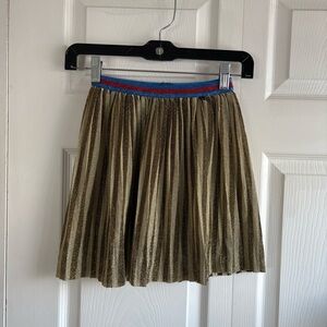 Molo Bailini Gold Pleated Lurex Shimmery Elastic Waist Skirt 98-104 Christmas